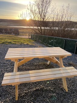 Picnic bench in the garden